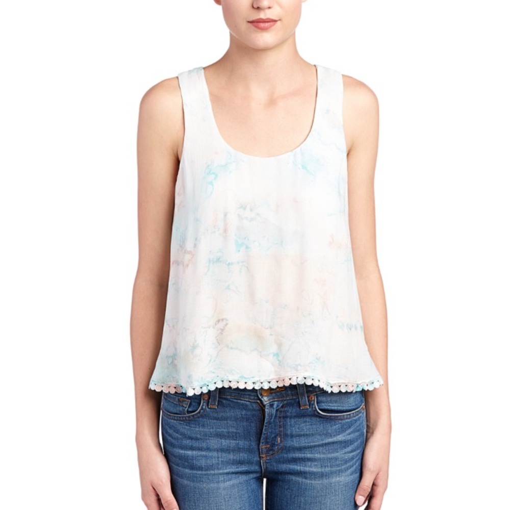 YFB CROCHET TRIMMED TYE DYE TANK